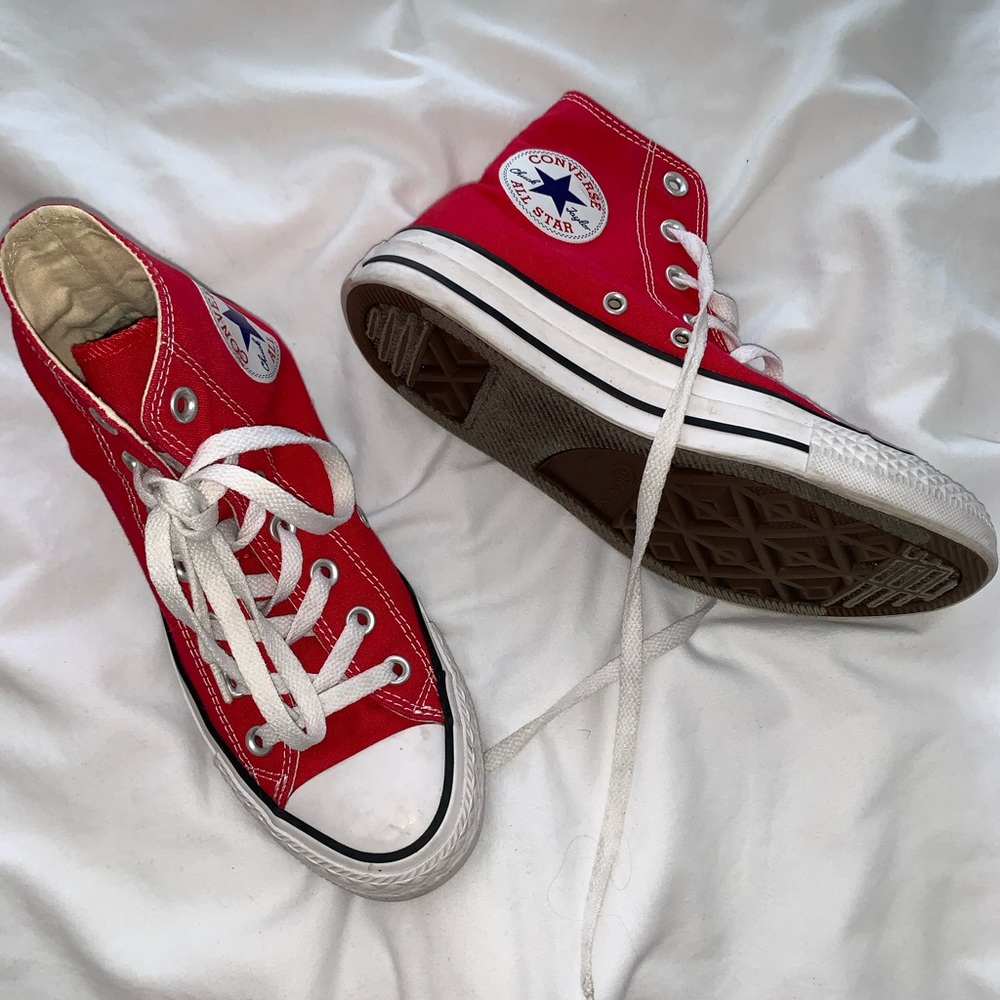 Red high top converse
